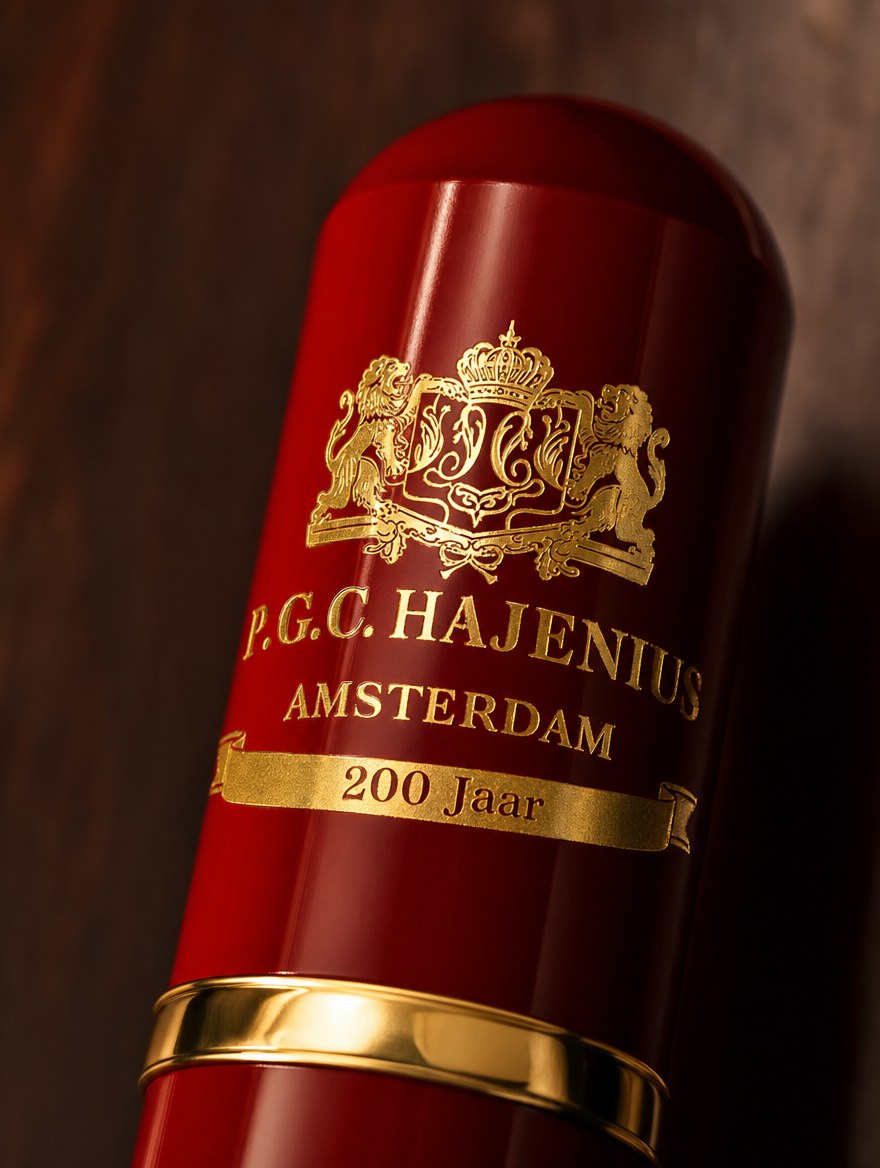 Hajenius Sigarenkoker 200 Jaar — wapen close-up